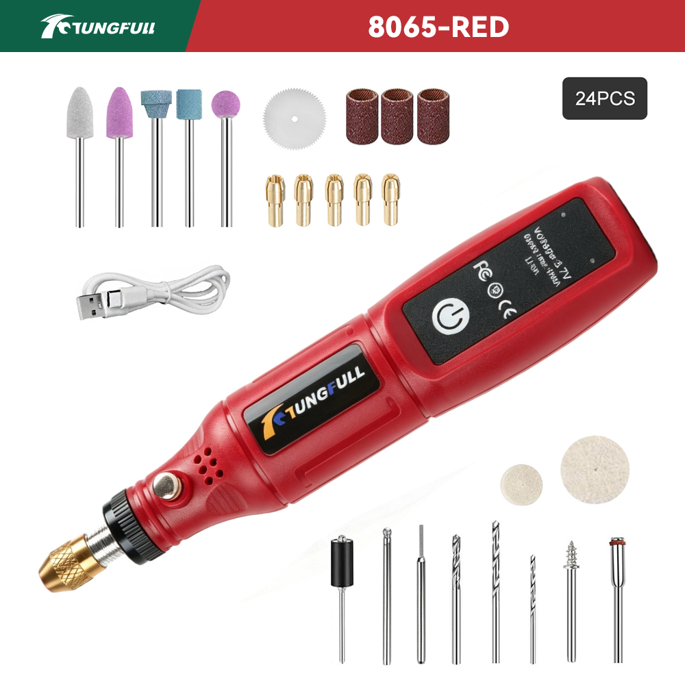 Power Tools Ingco - TUNGFULL 3.7V Draadloos Rotatiegereedschap USB Mini