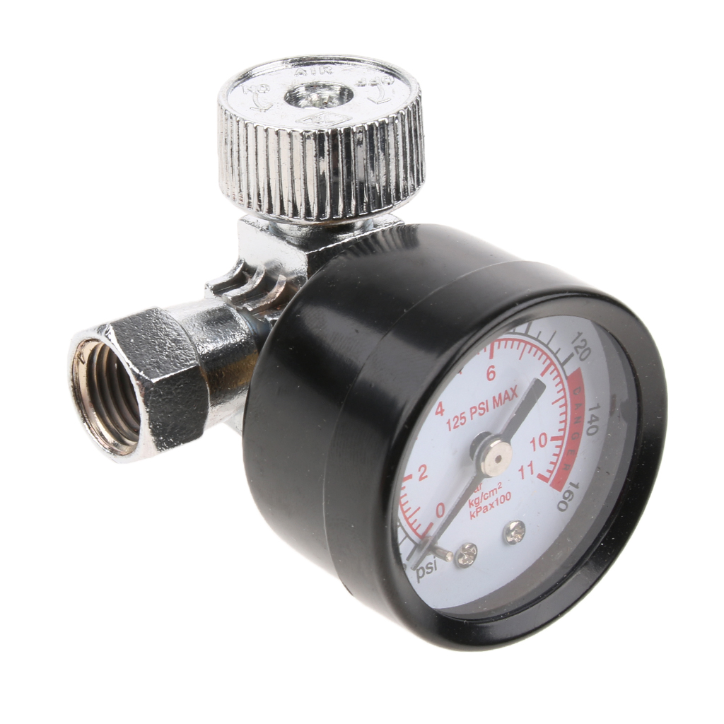 Air Compressor Mini - Mini-luchtregelaarventiel Verstelbare luchtdrukmeter Spuitpistoolgereedschap Legering 1