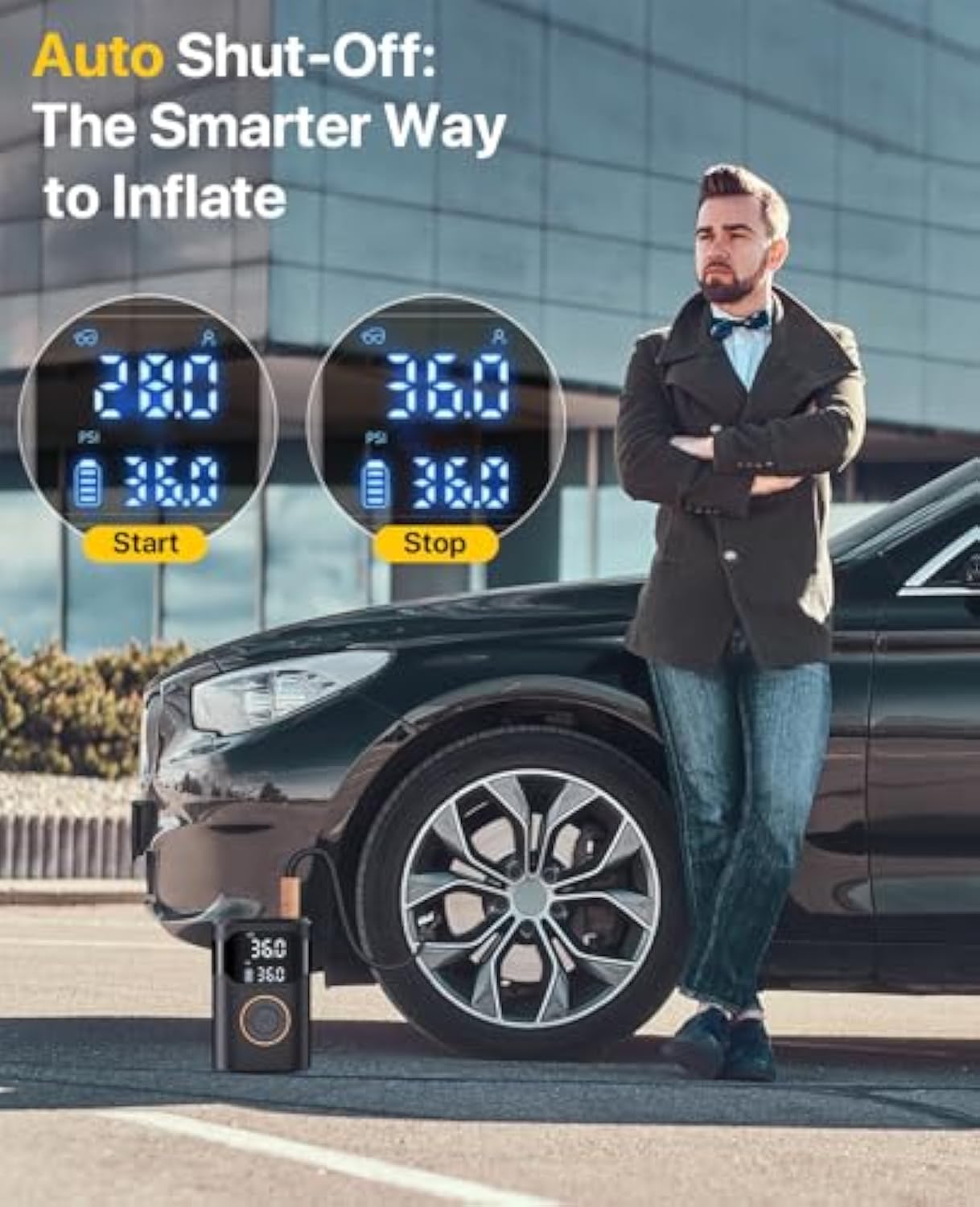 Automatische oplaadbare elektr - Air Compressor Mini recensie en prijs