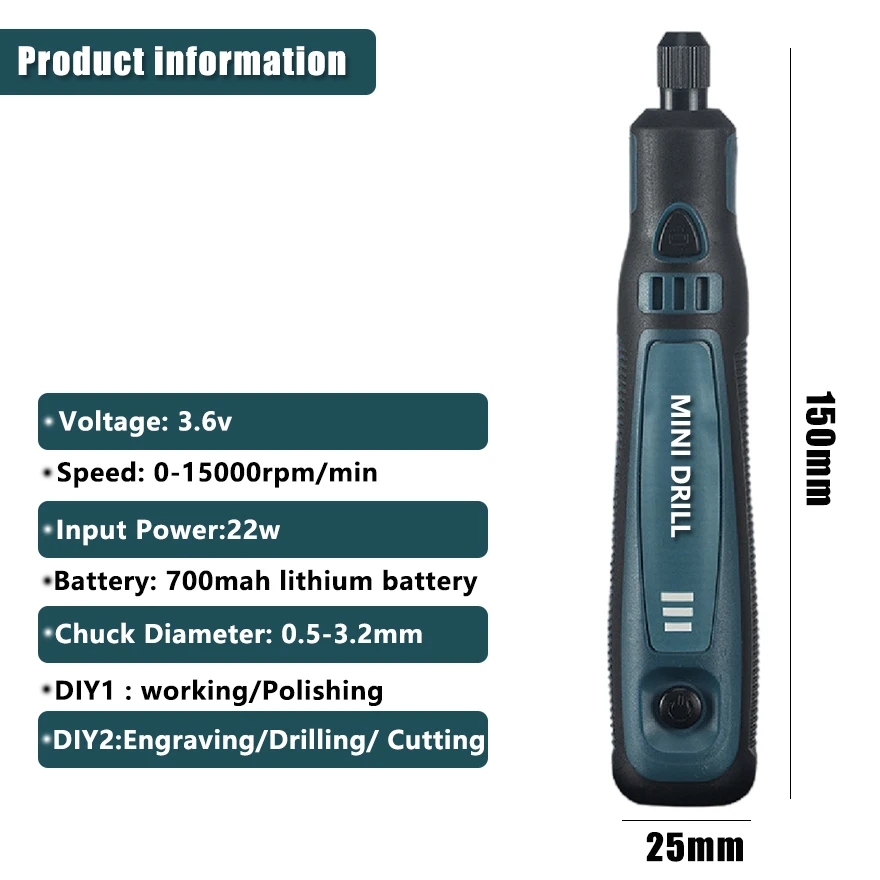 Draadloze elektrische boorslij - Power Tools Ingco recensie en prijs