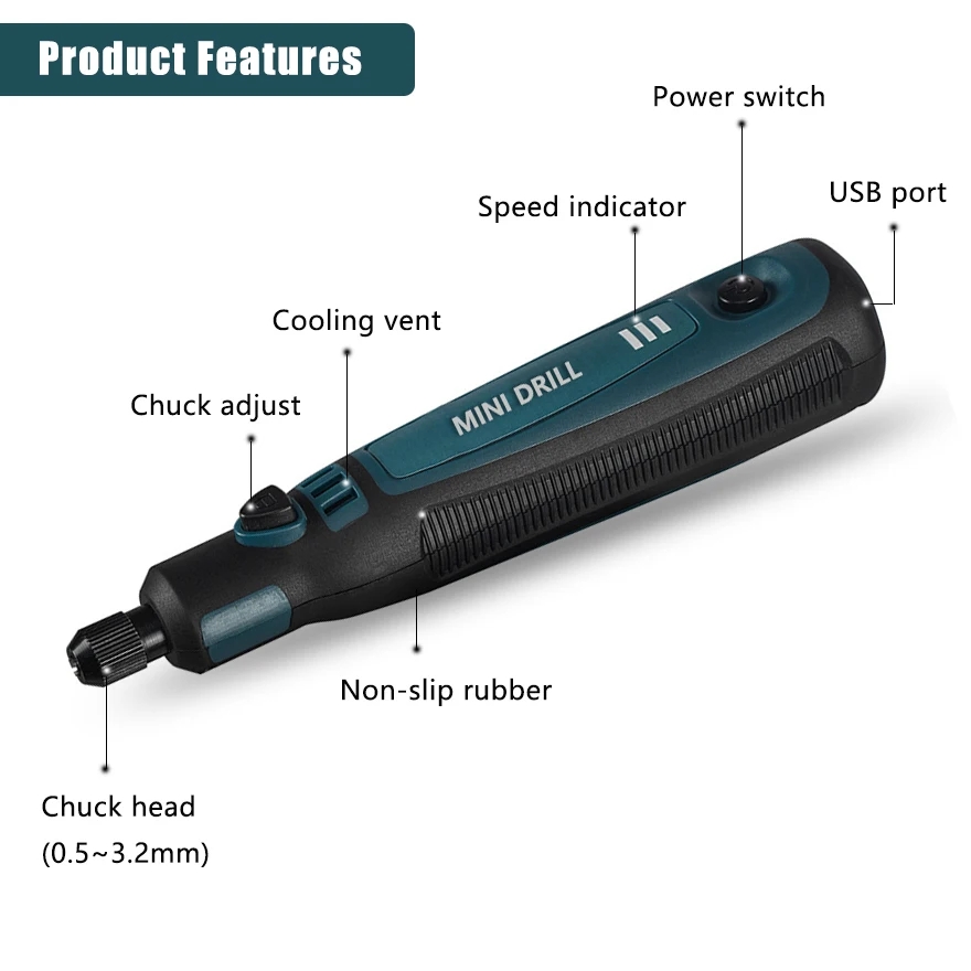 Draadloze elektrische boorslij - Power Tools Ingco recensie en prijs